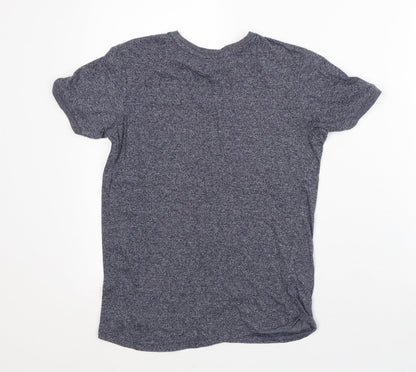 George Boys Grey Geometric Cotton Basic T-Shirt Size 9-10 Years Crew Neck - Epic