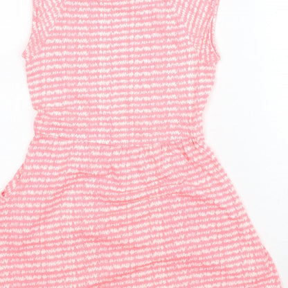Mountain Warehouse Girls Pink Geometric Cotton A-Line Size 9-10 Years Scoop Neck