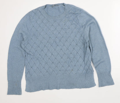 Oasis Mens Blue Round Neck Polyester Pullover Jumper Size XL