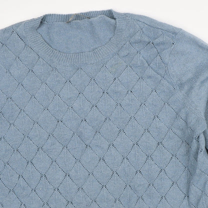 Oasis Mens Blue Round Neck Polyester Pullover Jumper Size XL