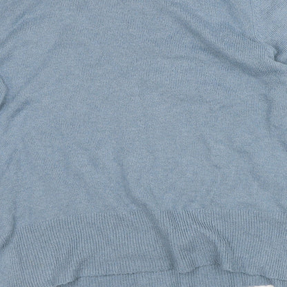 Oasis Mens Blue Round Neck Polyester Pullover Jumper Size XL