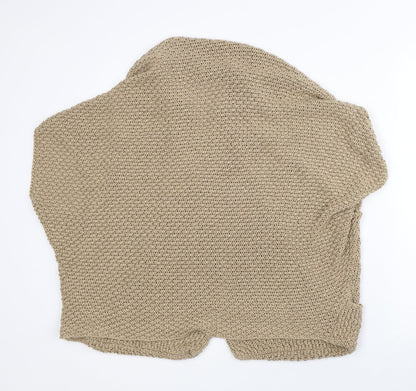 Elsamanda Womens Beige Round Neck Acrylic Cardigan Jumper Size M