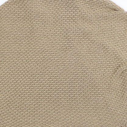 Elsamanda Womens Beige Round Neck Acrylic Cardigan Jumper Size M