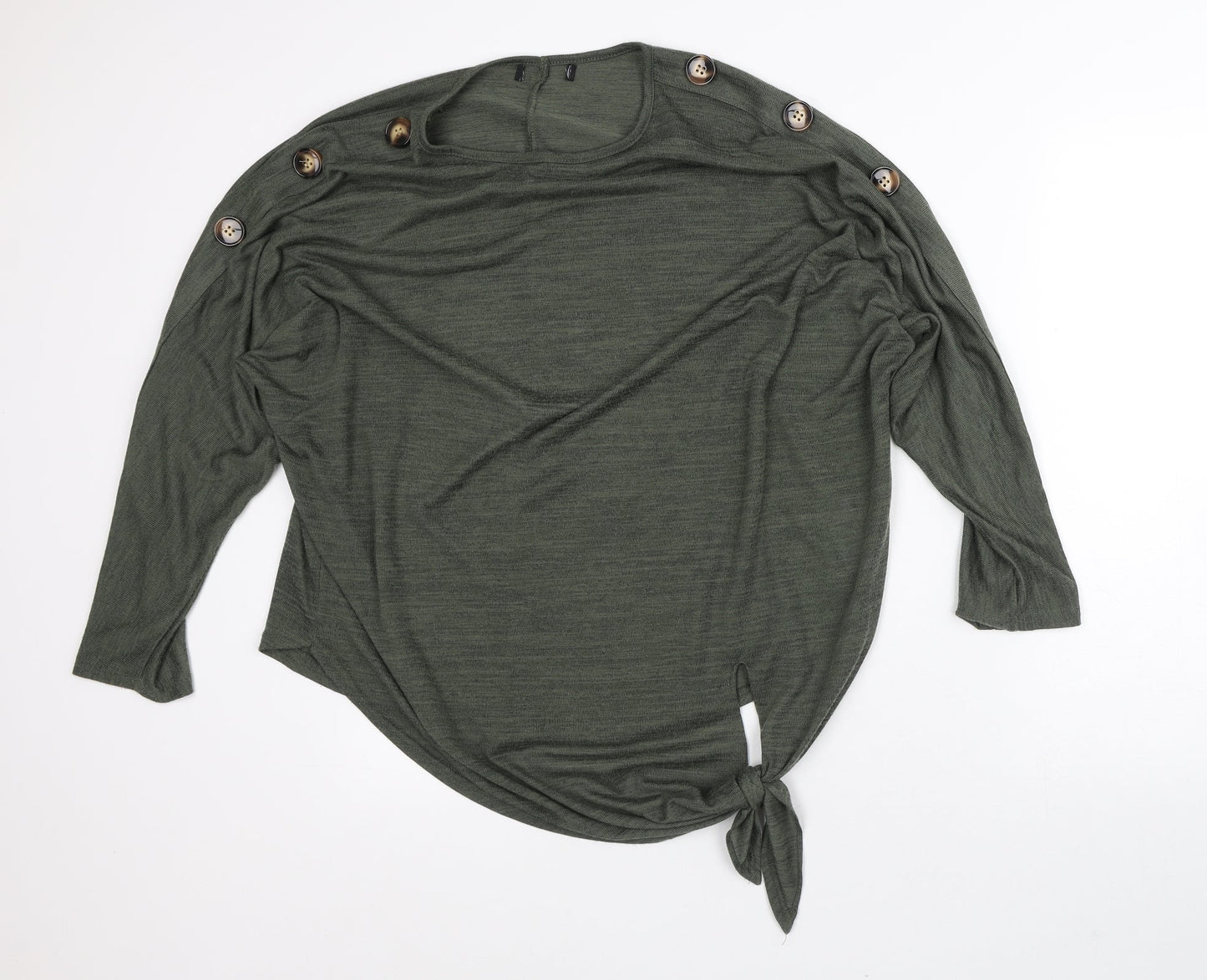 New Look Womens Green Polyester Tunic Blouse Size M Round Neck