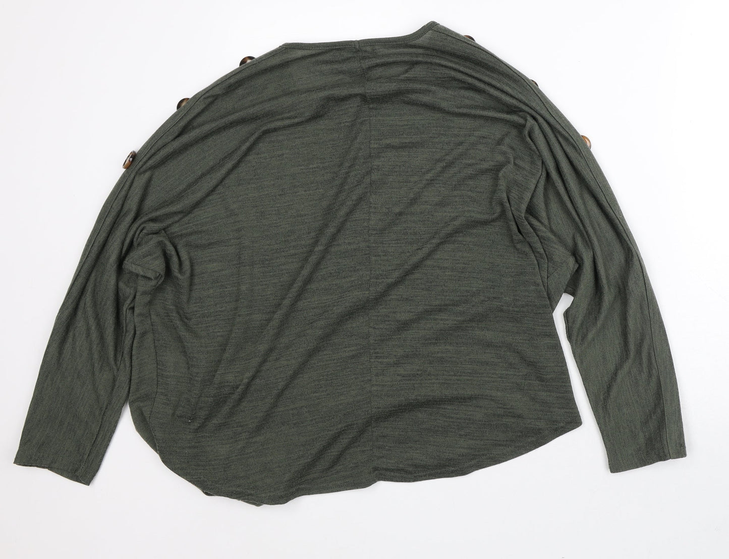 New Look Womens Green Polyester Tunic Blouse Size M Round Neck