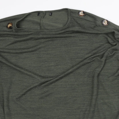New Look Womens Green Polyester Tunic Blouse Size M Round Neck