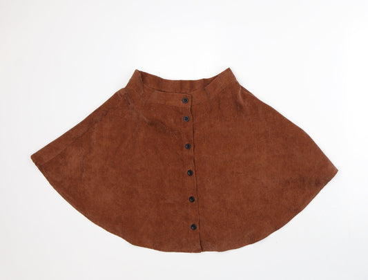 SheIn Womens Brown Polyester A-Line Skirt Size S