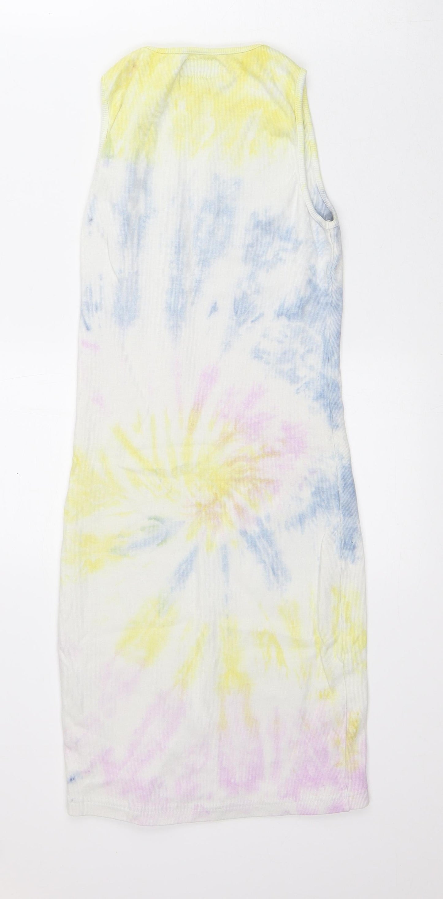 Sixth June Womens Multicoloured Geometric Polyester Pencil Dress Size L Round Neck - Tie Dye