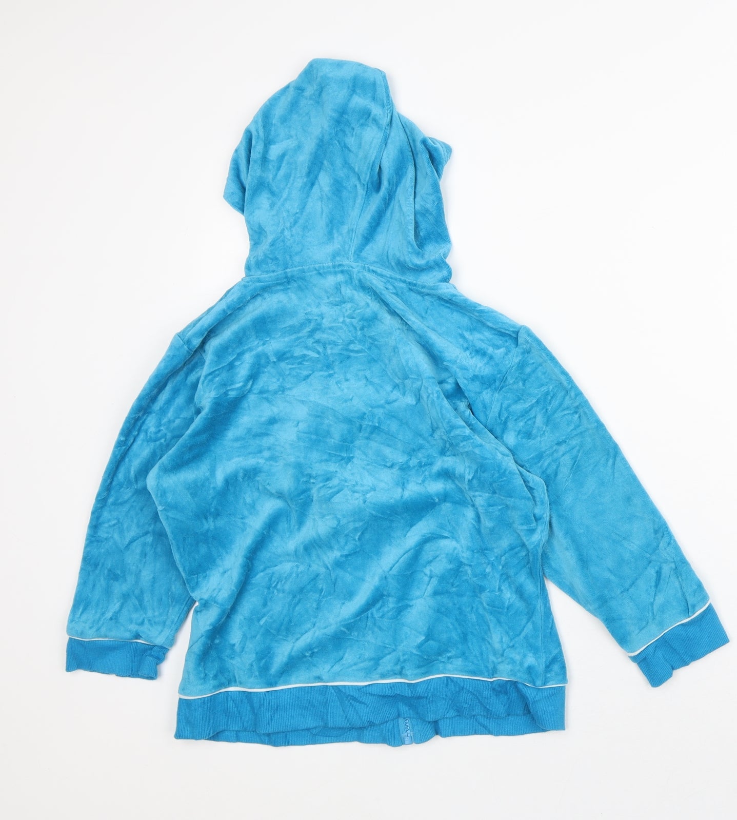 Jeff & Co Girls Blue Cotton Full Zip Hoodie Size M