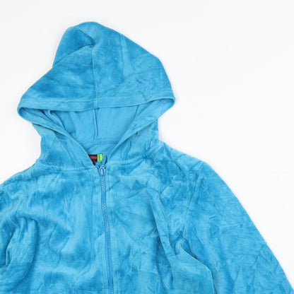 Jeff & Co Girls Blue Cotton Full Zip Hoodie Size M