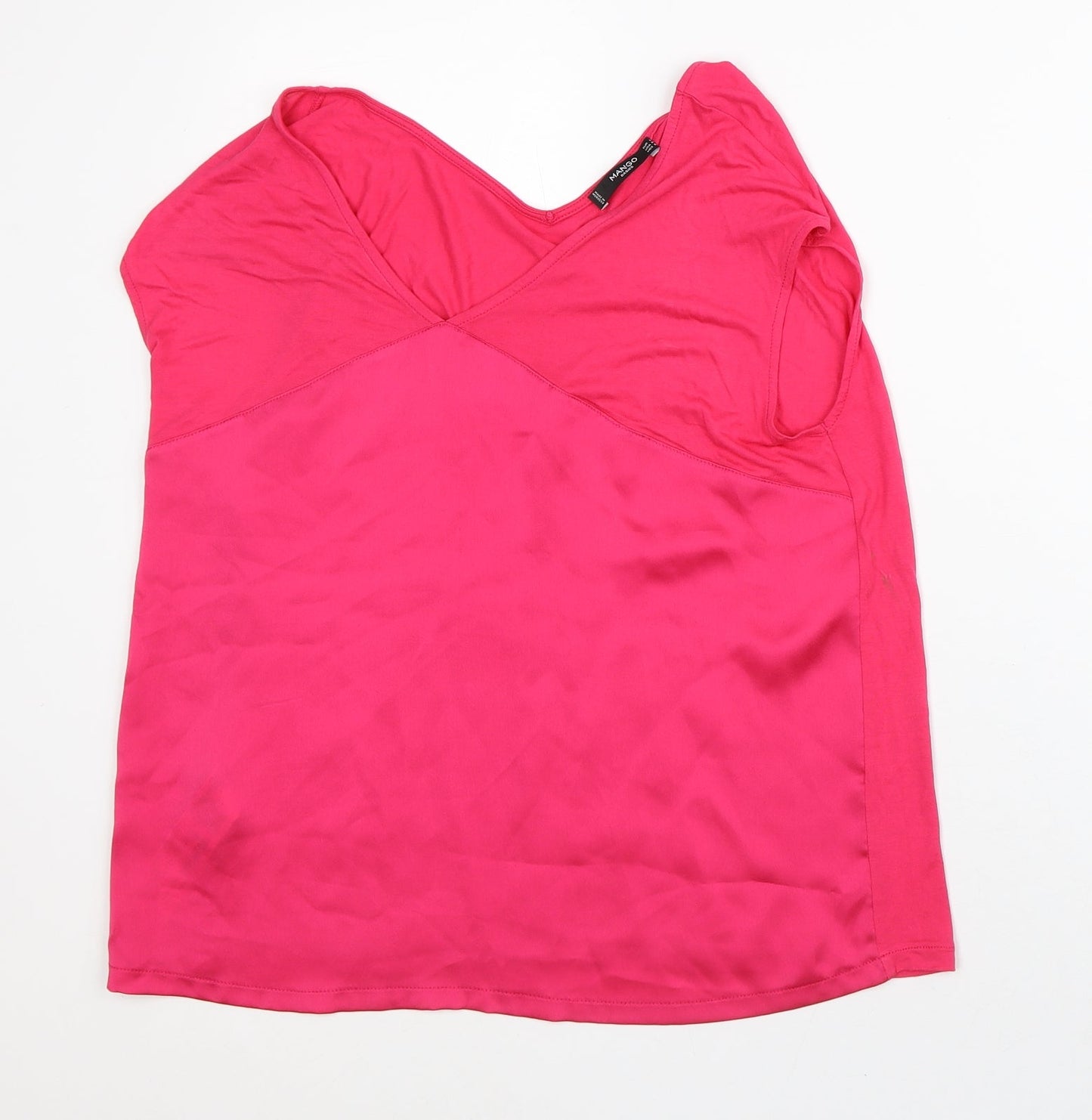 Womens UK Size L Mango Pink Basic Blouse