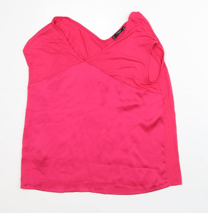 Womens UK Size L Mango Pink Basic Blouse