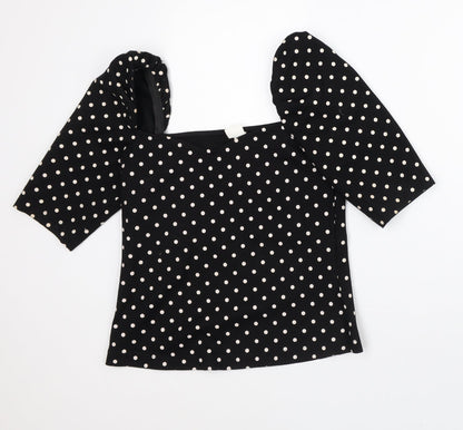 Womens UK Size S H&M Black Basic Blouse