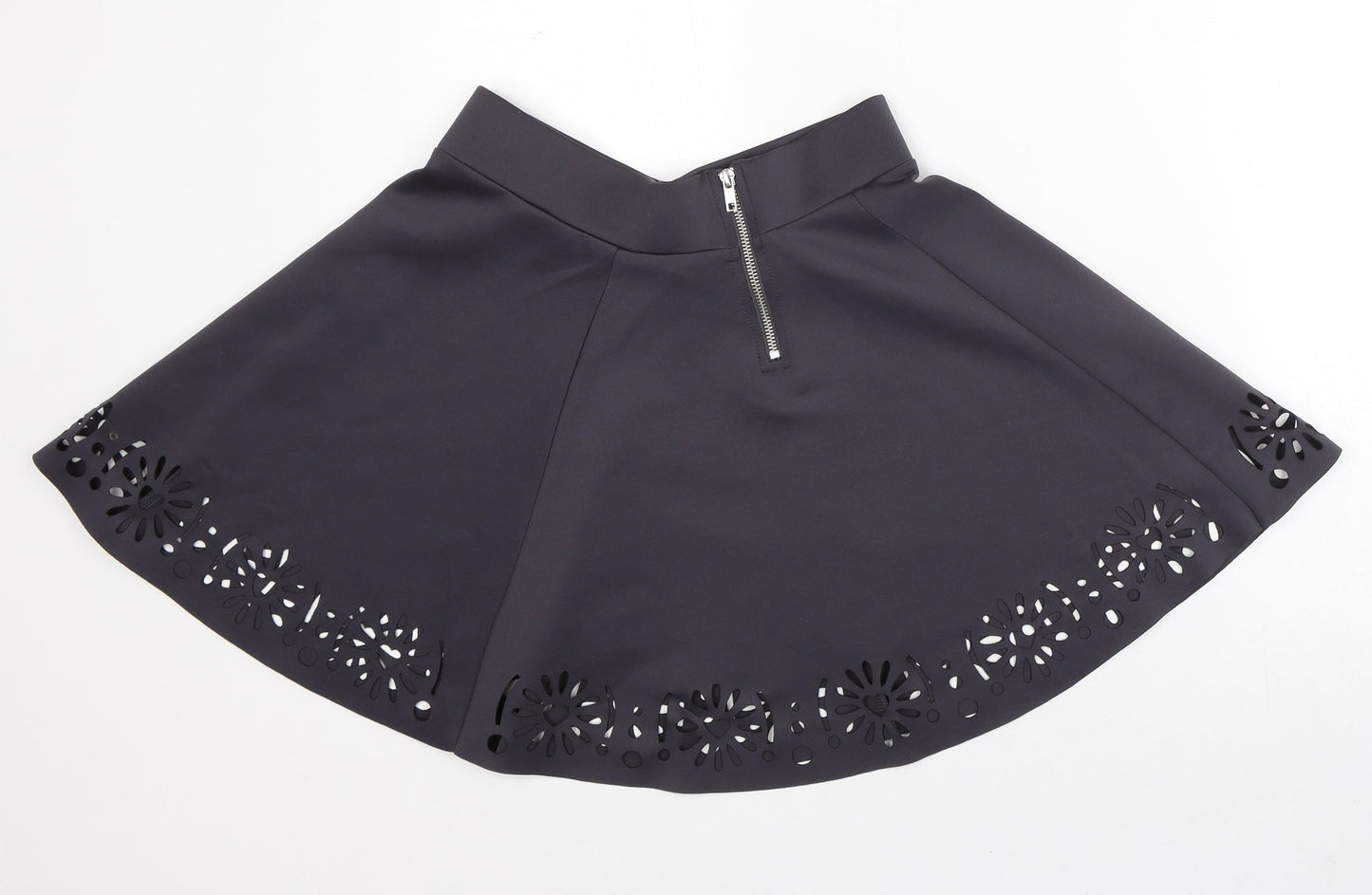 H&M Womens Grey Floral Polyester A-Line Skirt Size 12