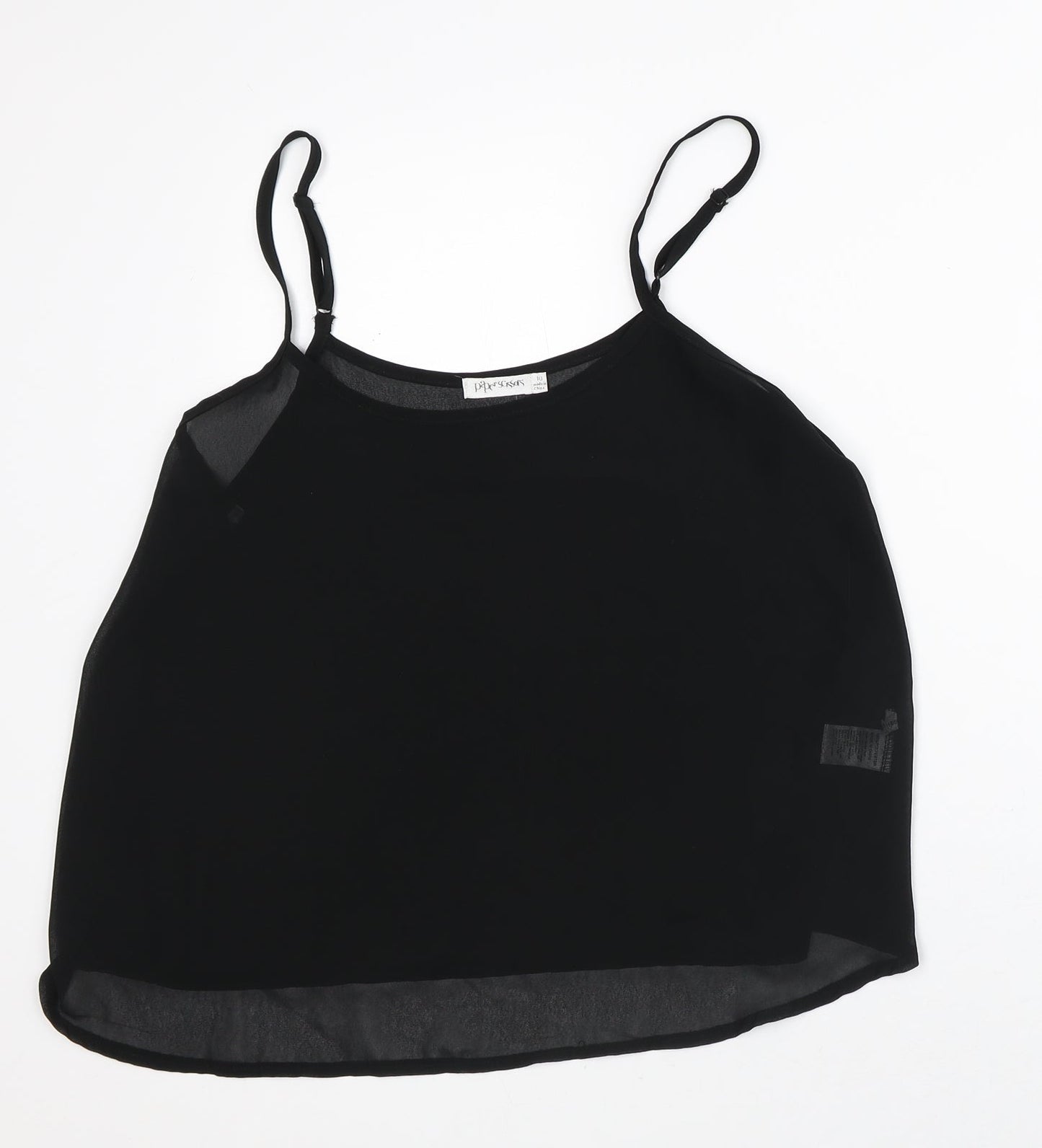 Womens UK Size 10 Paper Scissors Black Basic Tank