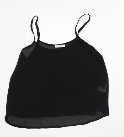 Womens UK Size 10 Paper Scissors Black Basic Tank