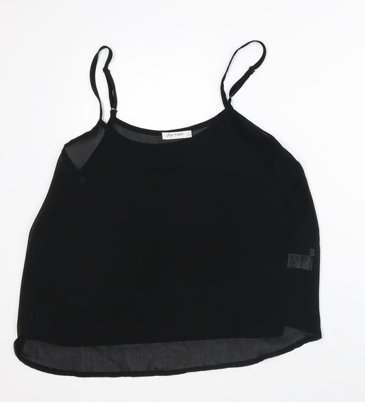 Womens UK Size 10 Paper Scissors Black Basic Tank