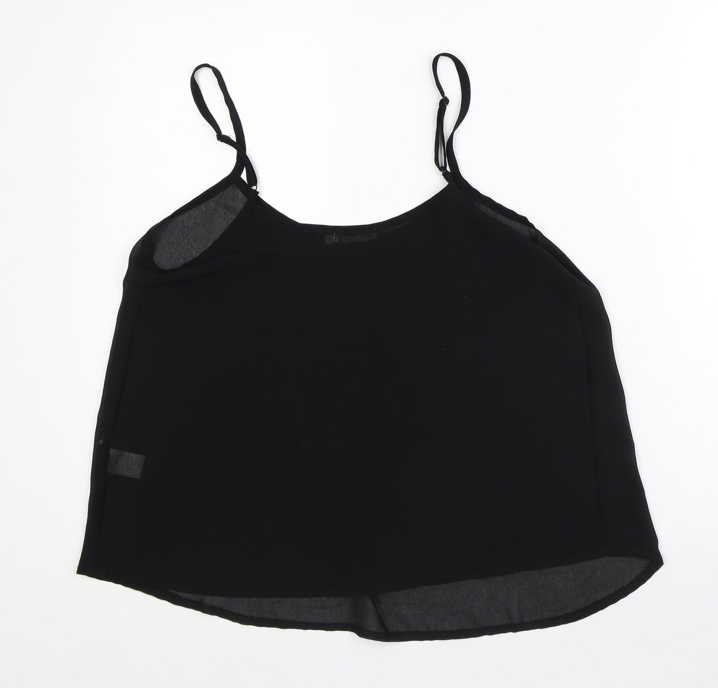 Womens UK Size 10 Paper Scissors Black Basic Tank