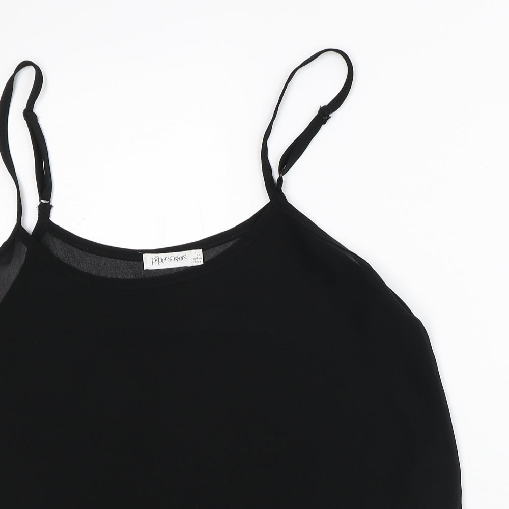 Womens UK Size 10 Paper Scissors Black Basic Tank