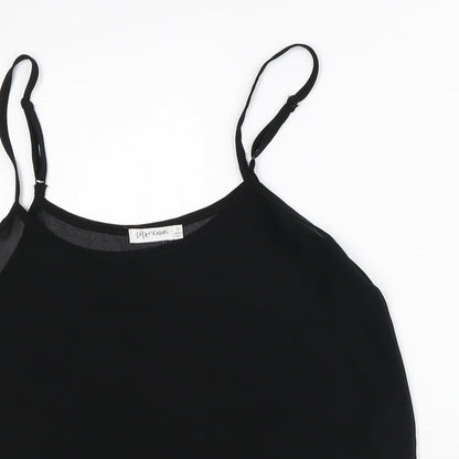 Womens UK Size 10 Paper Scissors Black Basic Tank