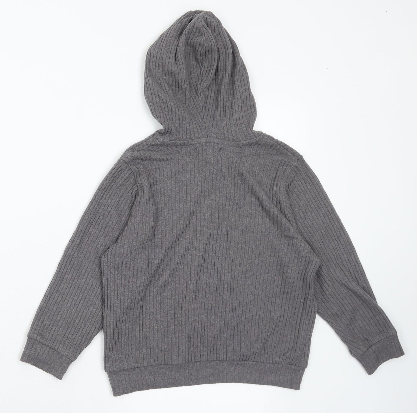 H&M Girls Grey Viscose Pullover Hoodie Size 5-6 Years