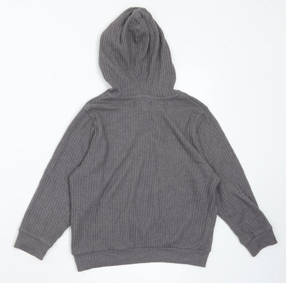 H&M Girls Grey Viscose Pullover Hoodie Size 5-6 Years
