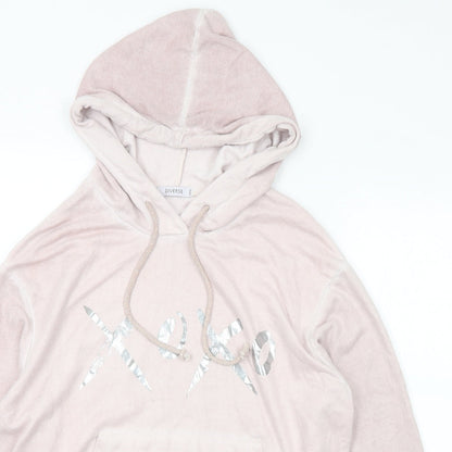 Diverse Womens Pink Cotton Pullover Hoodie Size L - xoxo