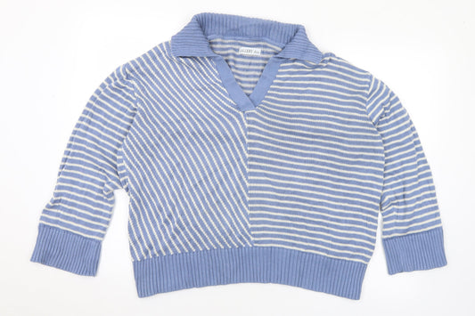 Womens UK Size L Gallery Blue Pullover Jumper