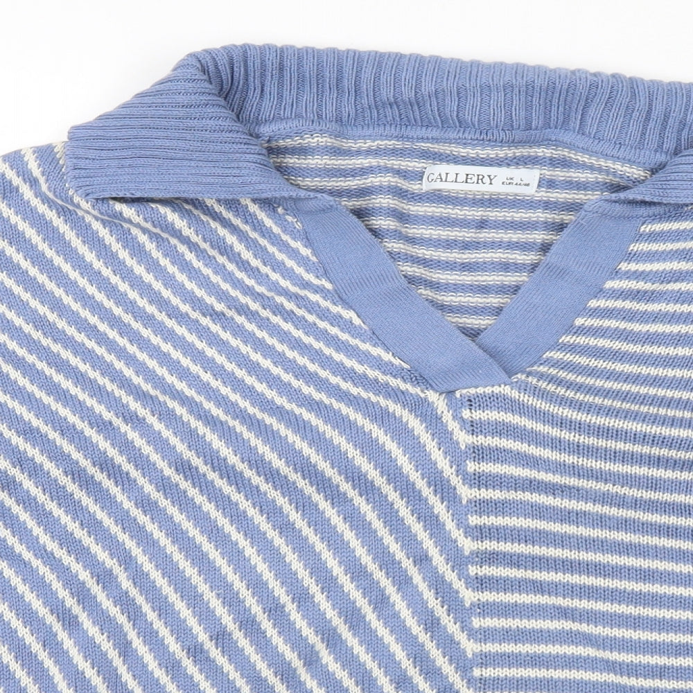 Womens UK Size L Gallery Blue Pullover Jumper