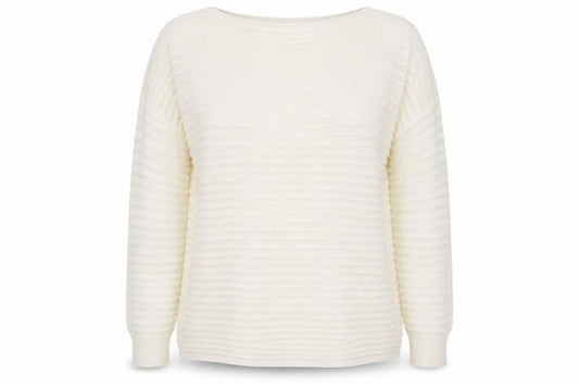 Womens UK Size L Sisley White Pullover Jumper