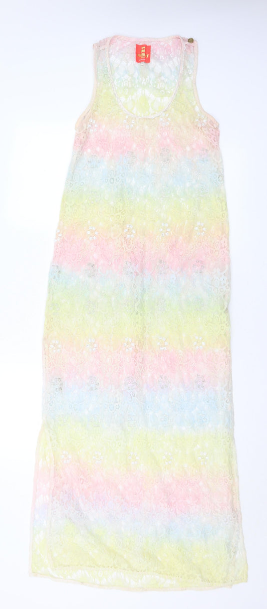 River Island Womens Multicoloured Striped Polyester Maxi Size S Scoop Neck