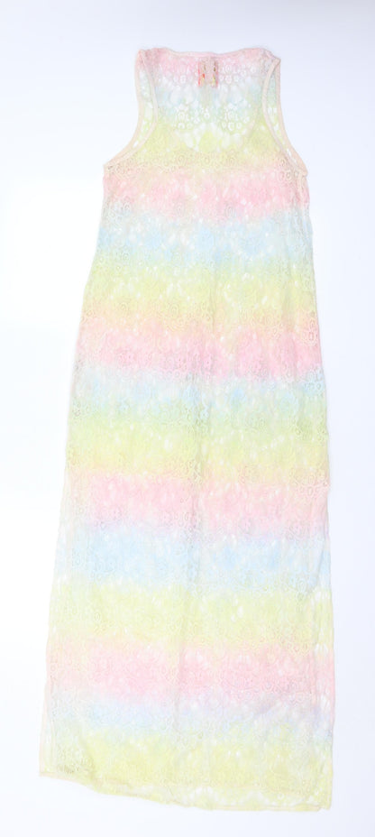 River Island Womens Multicoloured Striped Polyester Maxi Size S Scoop Neck