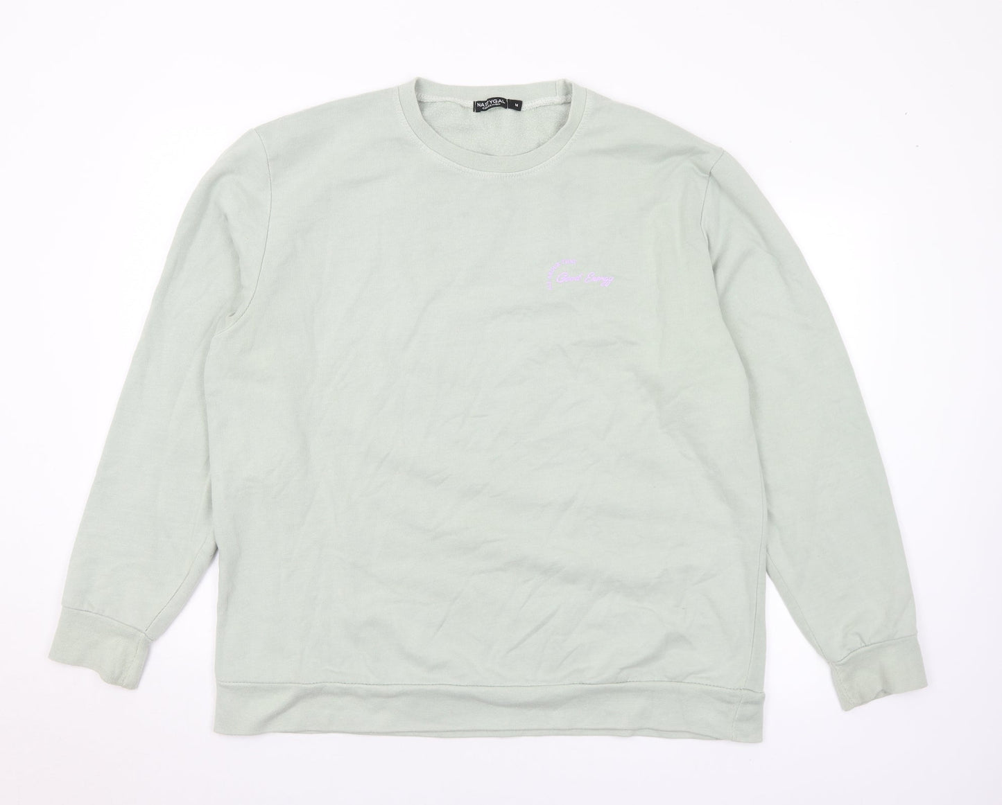 Nasty Gal Womens Green Polyester Pullover Sweatshirt Size M - Good Energy