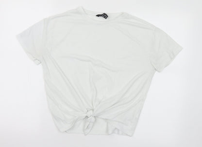 Womens UK Size 6 New Look White Basic T-Shirt