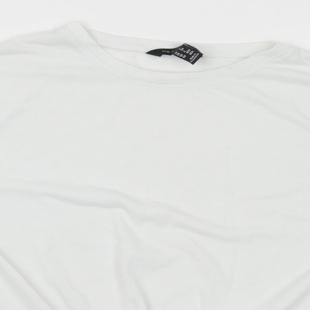 Womens UK Size 6 New Look White Basic T-Shirt
