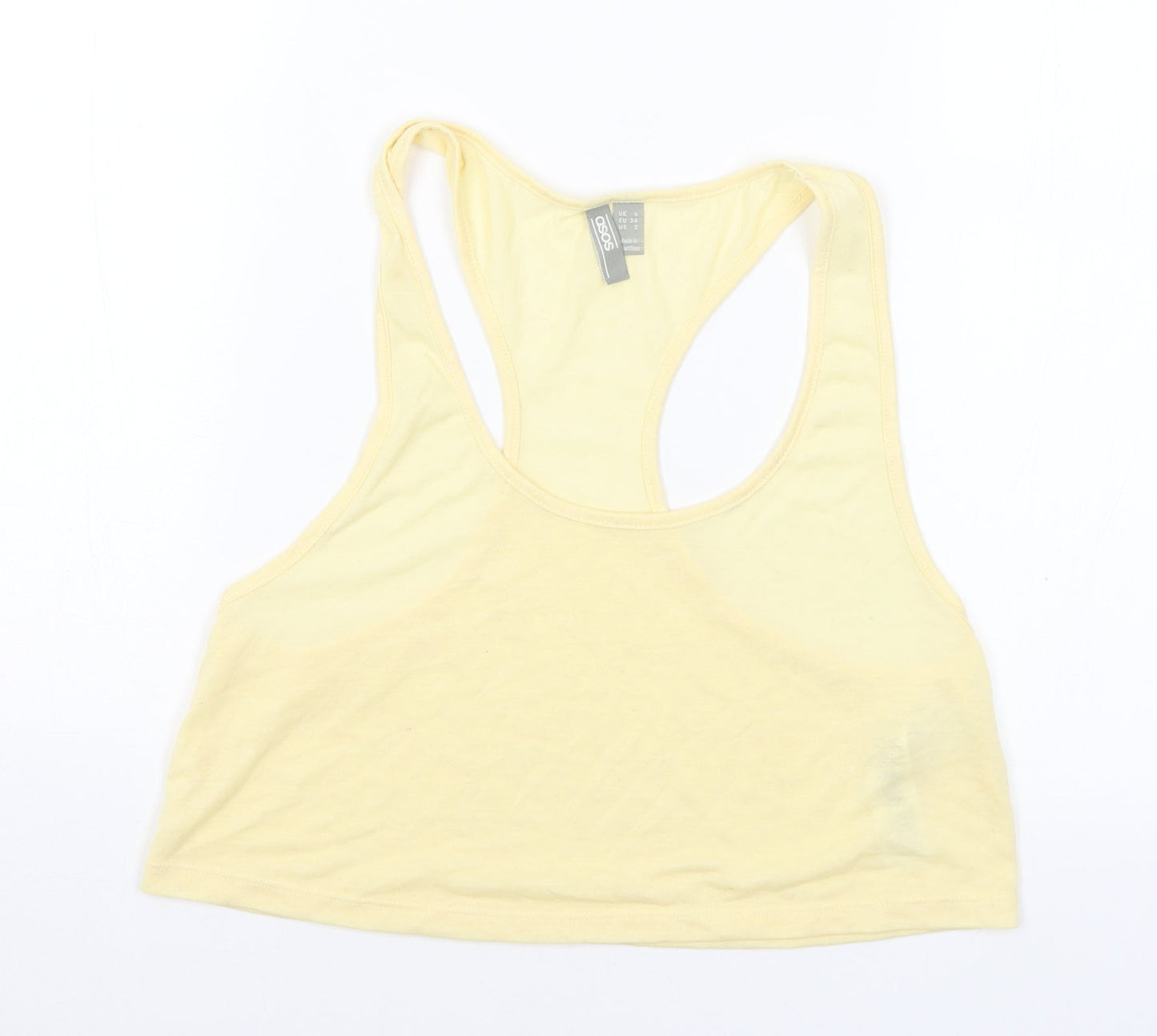 Womens UK Size 6 ASOS Yellow Cropped Tank