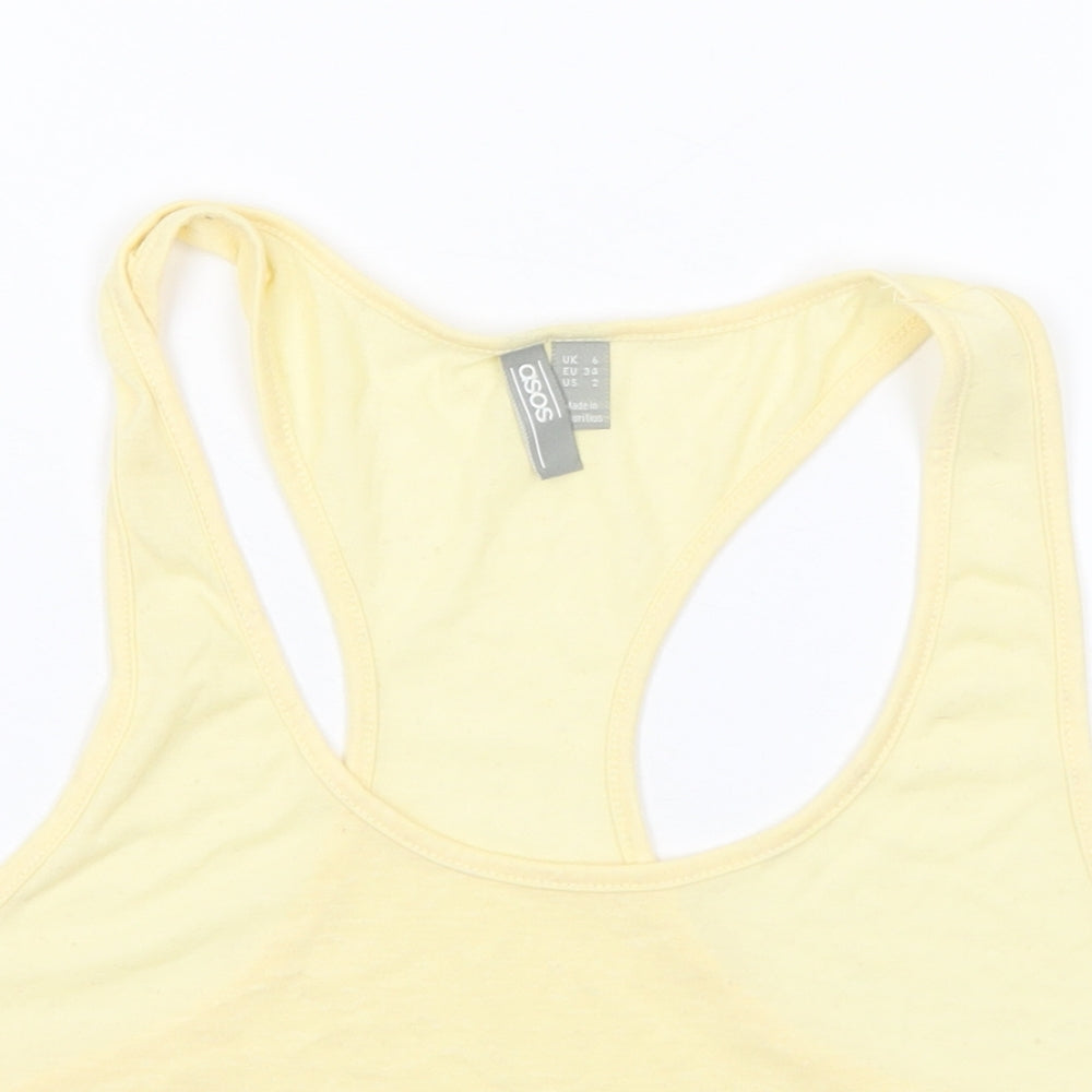 Womens UK Size 6 ASOS Yellow Cropped Tank