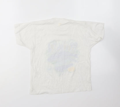 Screen Stars Boys White Cotton Basic T-Shirt Size 5-6 Years Round Neck - Friends of the sea