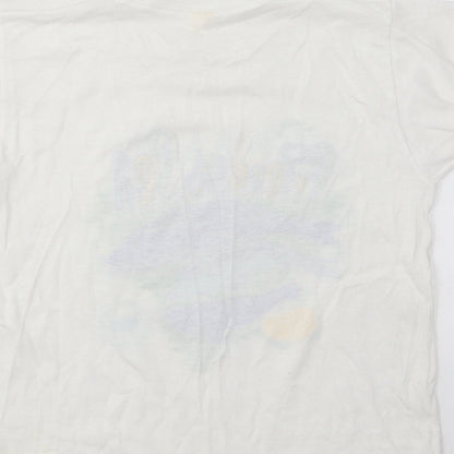 Screen Stars Boys White Cotton Basic T-Shirt Size 5-6 Years Round Neck - Friends of the sea