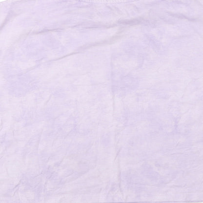Dunnes Stores Girls Purple Polyester Cropped T-Shirt Size 10-11 Years Round Neck - Style Icon