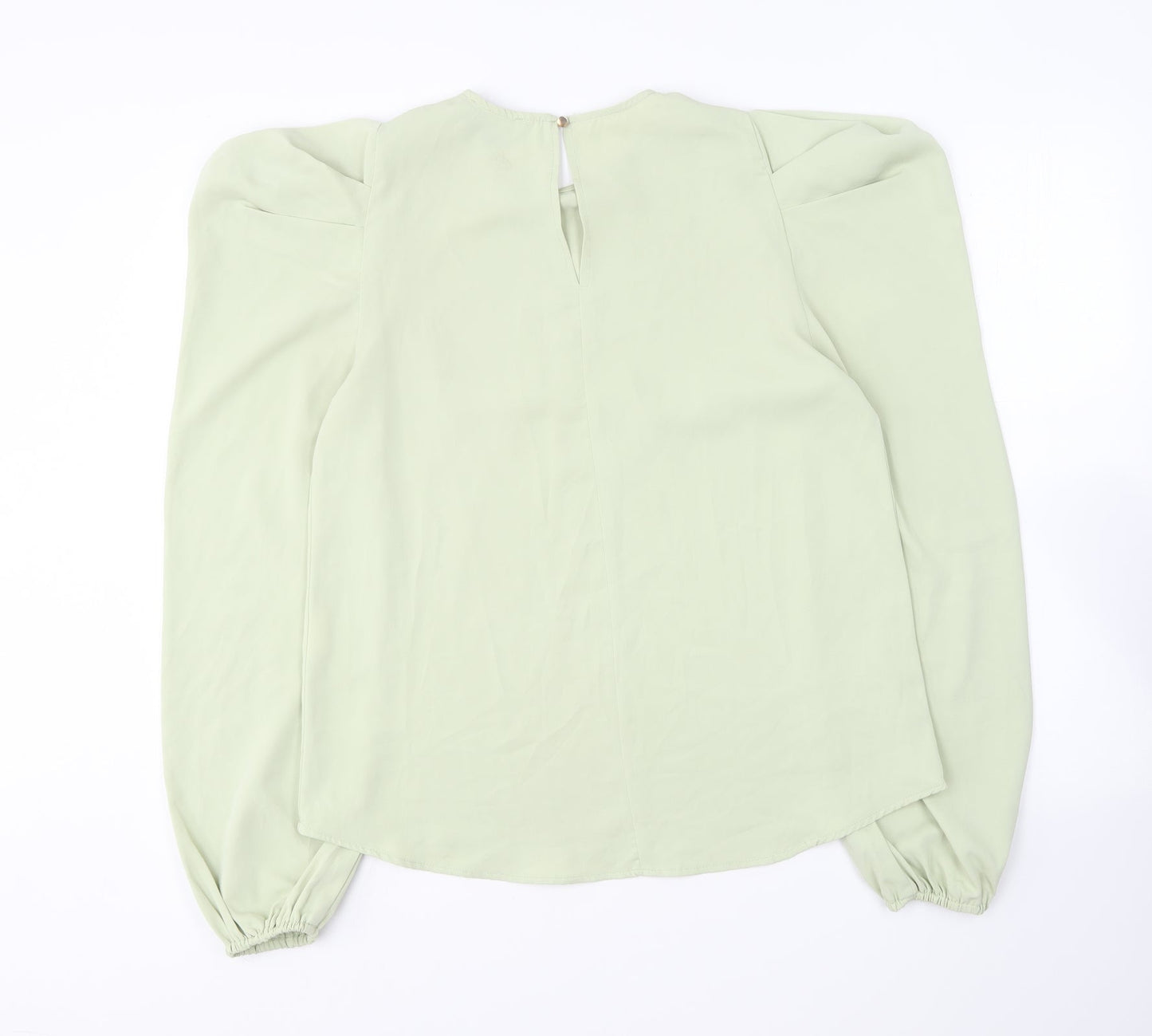 AX Paris Womens Green Polyester Basic Blouse Size 8 Round Neck