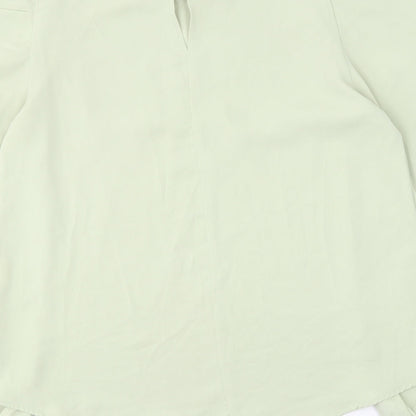 AX Paris Womens Green Polyester Basic Blouse Size 8 Round Neck