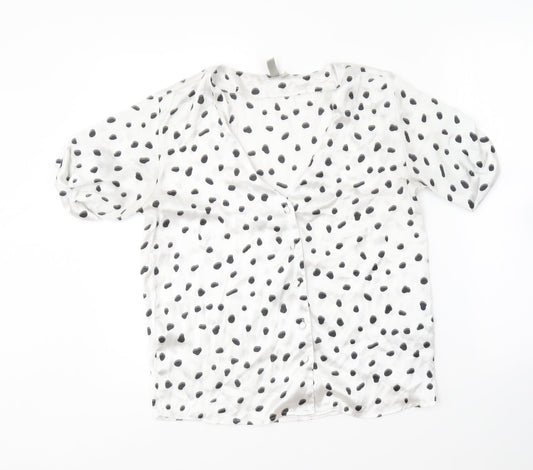 Womens UK Size 6 ASOS White Basic Button-Up