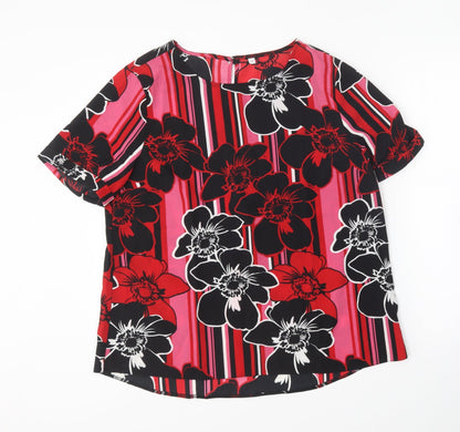 Womens UK Size 16 Preworn Multicoloured Basic Blouse