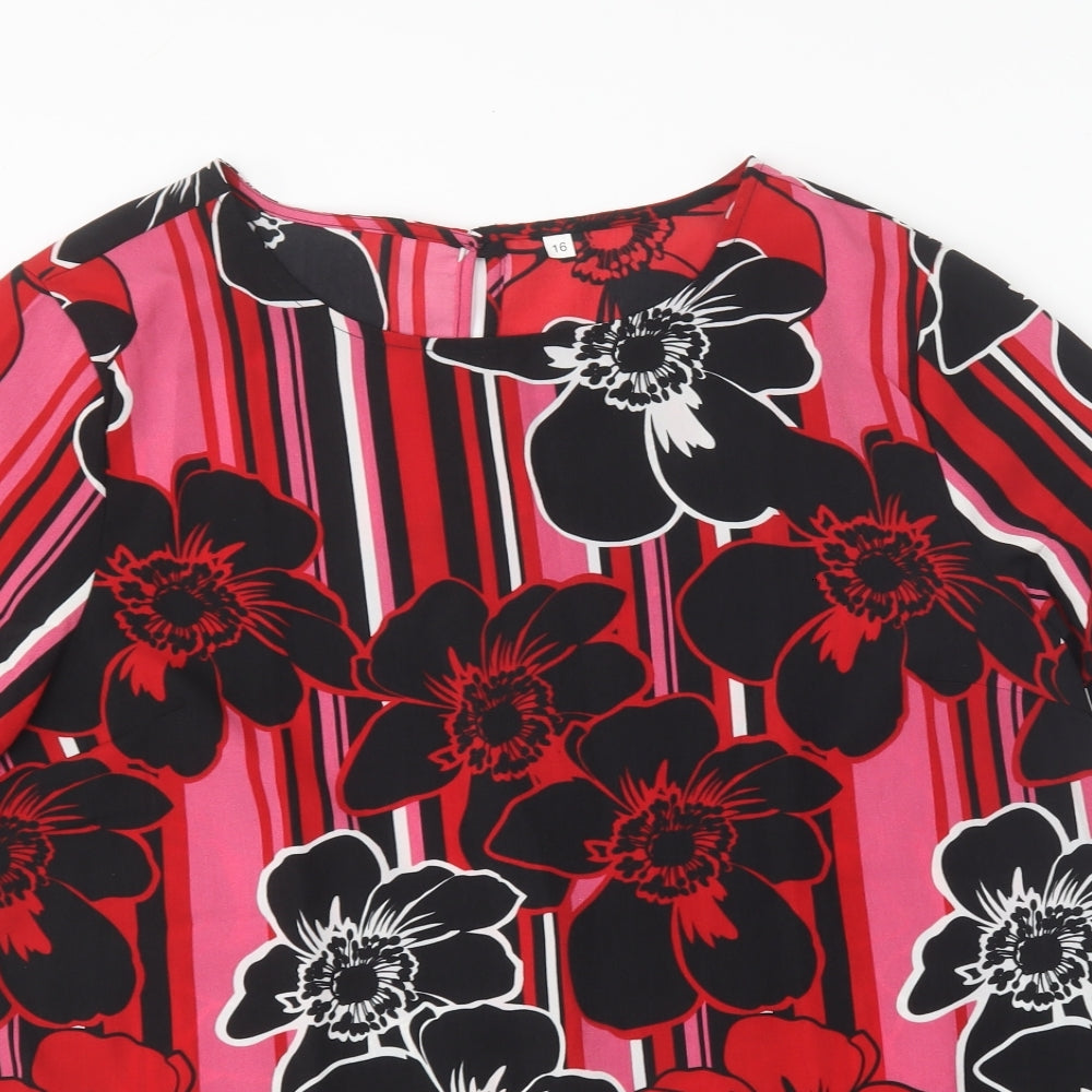 Womens UK Size 16 Preworn Multicoloured Basic Blouse