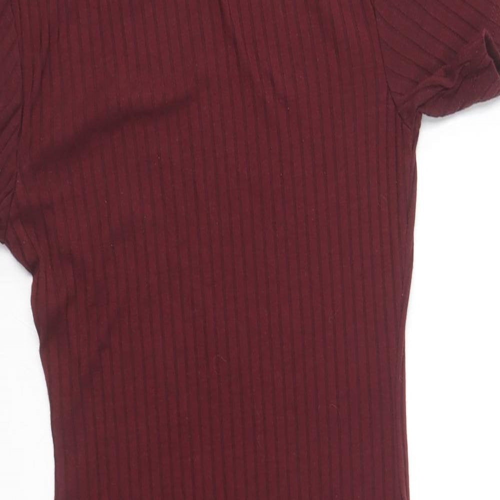 Primark Womens Purple Polyester Bodycon Size 4 Round Neck