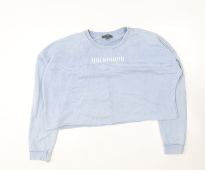 Primark Womens Blue Round Neck Cotton Pullover Jumper Size XL