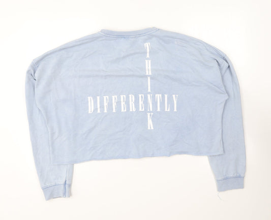 Primark Womens Blue Round Neck Cotton Pullover Jumper Size XL