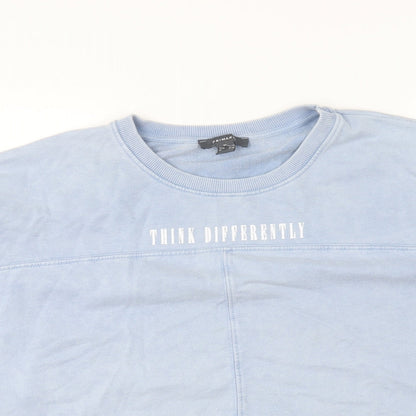 Primark Womens Blue Round Neck Cotton Pullover Jumper Size XL