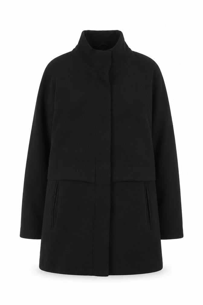 Mango Womens Black Overcoat Coat Size XS